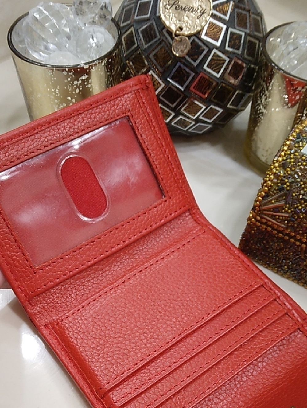 Timberland Women's Red Leather Snap Billfold Wallet - Picture 6 of 8